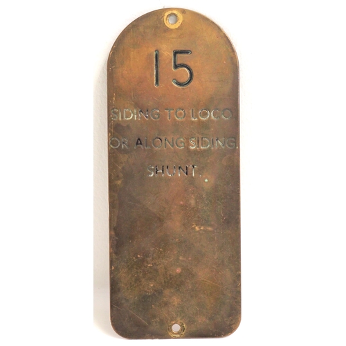 11 - Brass signal box lever plate 
