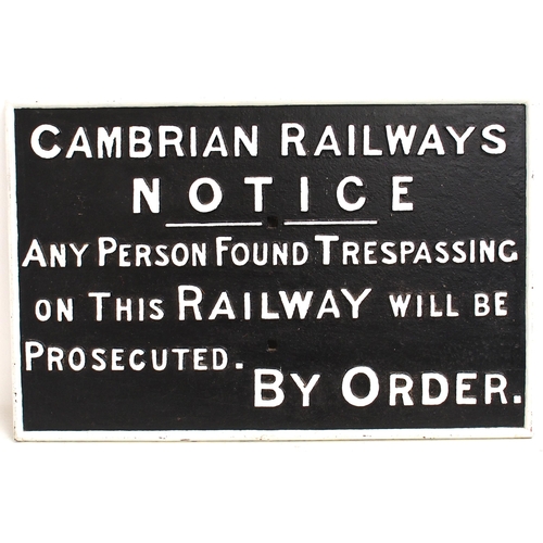 48 - Cambrian Railways c/i trespass notice, 27 1/4