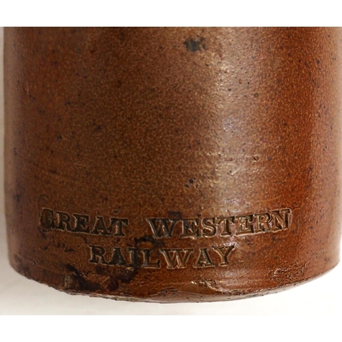 497 - London & North Western Railway and Great Western Railway stoneware small ink bottles, both undamaged... 