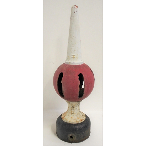 65 - Great Western Railway C/I signal finial - steel round post with GWR cast in base, 23