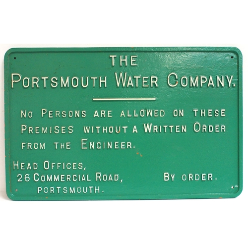 8 - Portsmouth Water Company cast alloy notice, 27