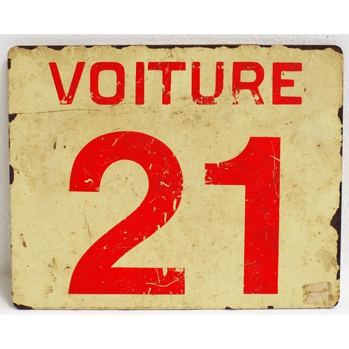 9 - SNCF steel carriage number plate 