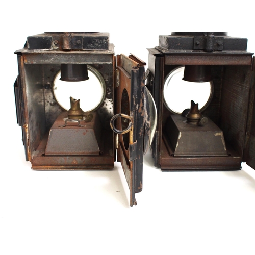 90 - British Railways (Western) guards van side lamps, both complete with shades & in good condition. (2)... 