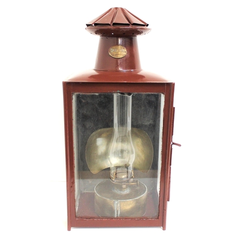 97 - Cambrian Railway station platform wall lamp, good order with Cambrian Rly plate, 22 1/2