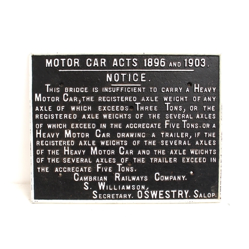 98 - Cambrian Railway C/I bridge notice, 30