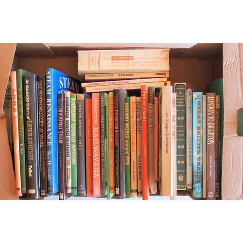 524 - Three boxes of railway books & publications as per image. (Postage Band: N/A)