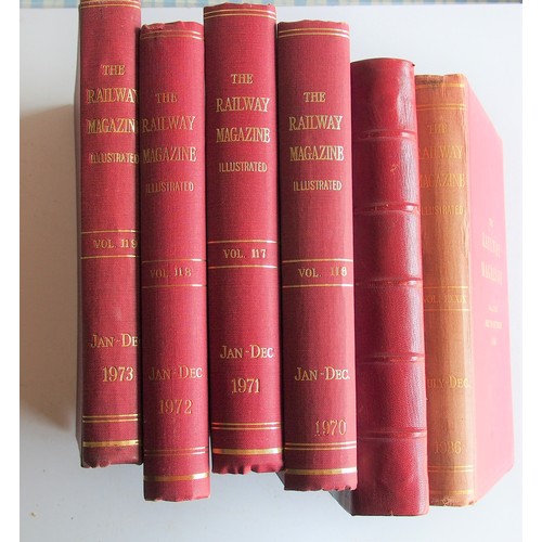 526 - Two boxes of books including bound volumes of The Railway Magazine including Volume 1 of 1897. (Post... 