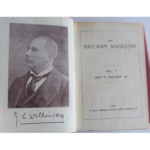 526 - Two boxes of books including bound volumes of The Railway Magazine including Volume 1 of 1897. (Post... 