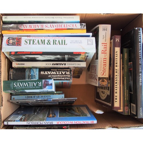 527 - Five boxes of books including AEB stock books, postcard albums etc. (Postage Band: N/A)