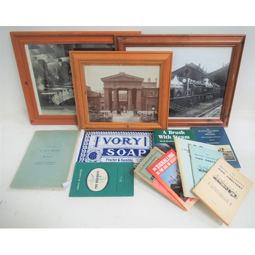 501 - Miscellaneous items - framed & glazed, LP records, civil defence armbands, ticket punches, staff whi... 