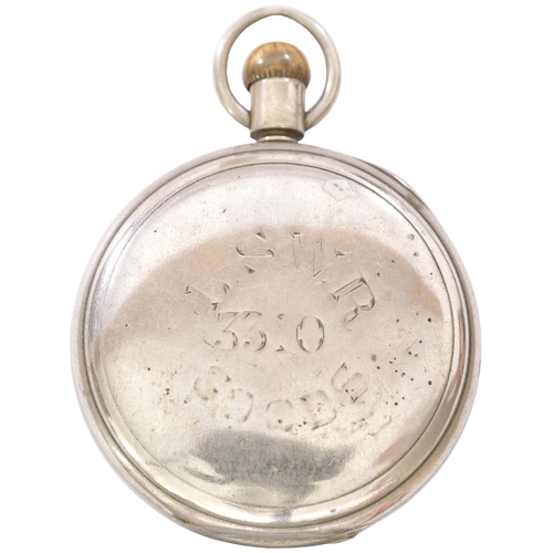 106 - A London and South Western Railway pocket watch, by the American Waltham Watch Company, the back of ... 