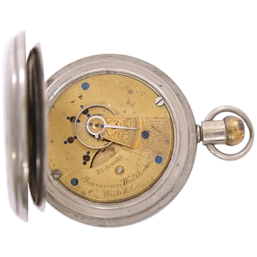 106 - A London and South Western Railway pocket watch, by the American Waltham Watch Company, the back of ... 