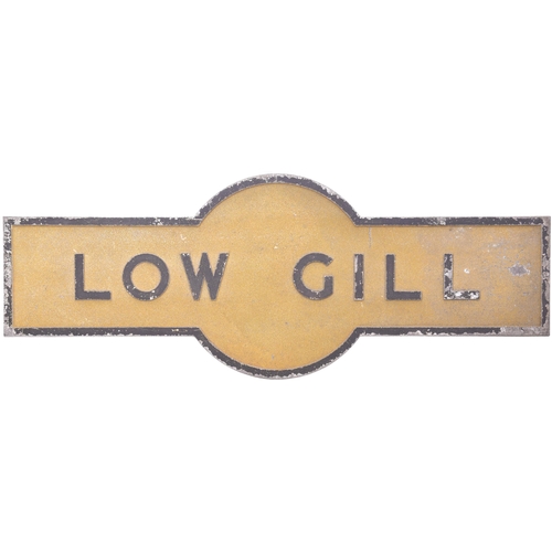 114 - An LMS Hawkseye target sign, LOW GILL, from the Lancaster and Carlisle section of the West Coast Mai... 