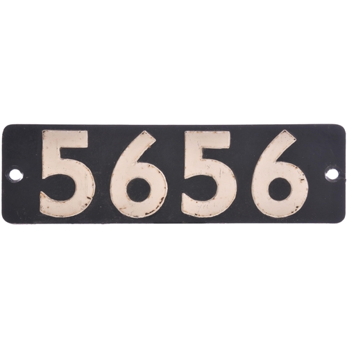 124 - A smokebox numberplate, 5656, from a GWR 5600 Class 0-6-2T built at Swindon in February 1926. Its BR... 