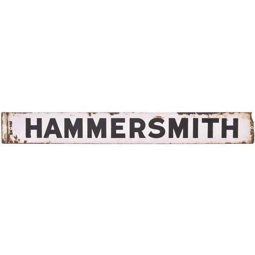 129 - A Metropolitan Railway destination plate, HAMMERSMITH-BAKER STREET, used by trains on the GWR and Me... 