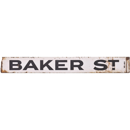 129 - A Metropolitan Railway destination plate, HAMMERSMITH-BAKER STREET, used by trains on the GWR and Me... 