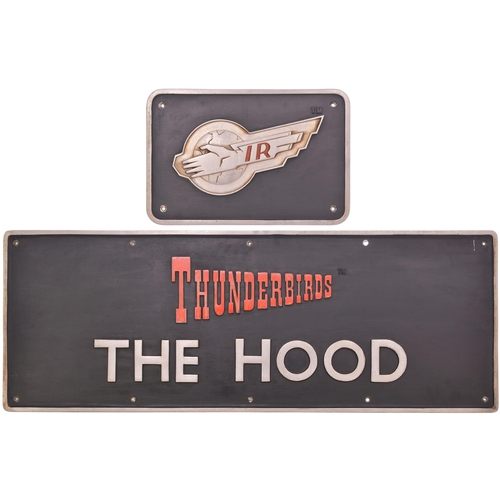 138 - A nameplate THUNDERBIRDS, THE HOOD and its International Rescue badge from BR Class 57 57312 rebuilt... 