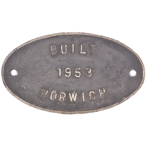 148 - A worksplate, BUILT 1953 HORWICH, from a (LMS) Class 0F 0-4-0ST No 47005 which spent most of its wor... 