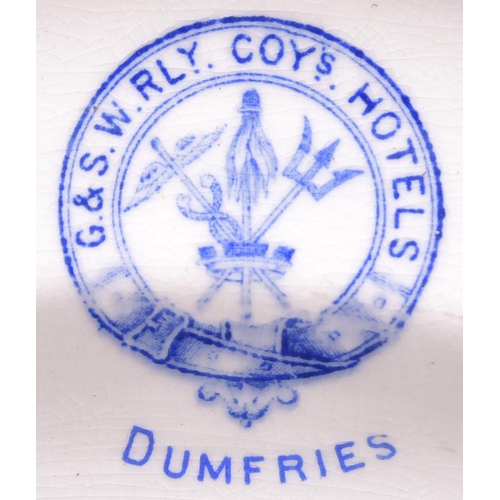 158 - A pair of Glasgow and South Western Railway plates, by Dunn Bennett, (a) G&SWR Coy's Hotels, blue/gi... 