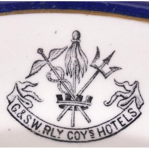 158 - A pair of Glasgow and South Western Railway plates, by Dunn Bennett, (a) G&SWR Coy's Hotels, blue/gi... 