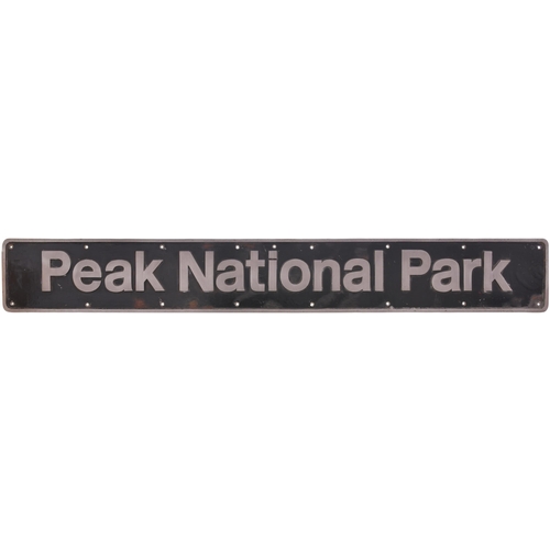 159 - A nameplate, PEAK NATIONAL PARK, together with its badge depicting the logo of the Park Authority, f... 