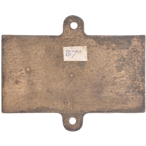 164 - An LNER Coasting / Cut-Off plate from a B17 class locomotive. Cast brass, 5½