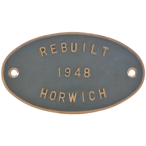 165 - A worksplate, REBUILT 1948 HORWICH. Despite extensive research we have been unable to attribute this... 