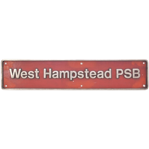 168 - A nameplate, WEST HAMPSTEAD P.S.B., from Class 43 HST power car No 43080. This power signal box cele... 