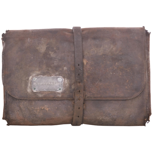 176 - A London and South Western Railway document pouch, BERE FERRERS - AUDIT OFFICE, WATERLOO, from a sta... 