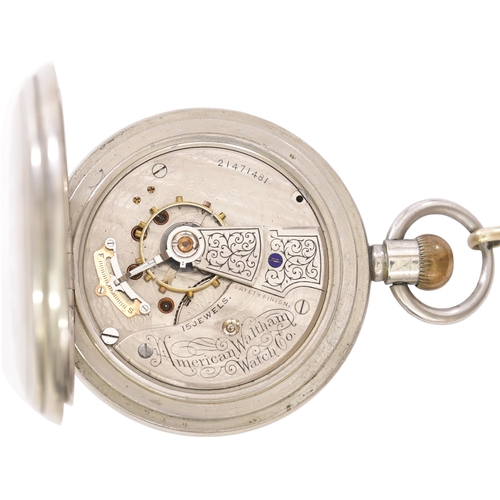 178 - A South Eastern and Chatham Railway pocket watch with 15 jewel movement by the American Waltham Watc... 