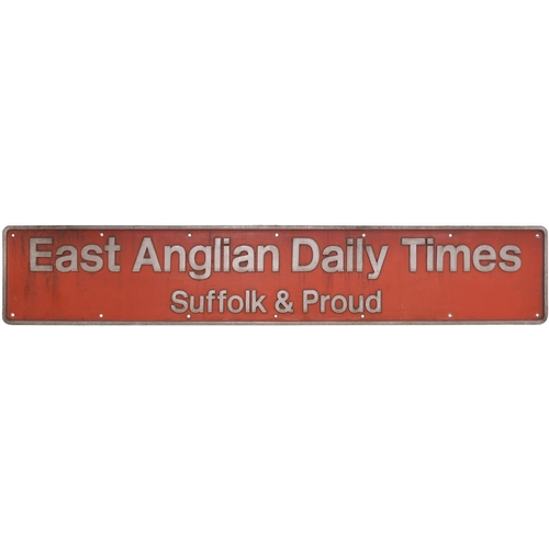 180 - A nameplate, EAST ANGLIAN DAILY TIMES - SUFFOLK & PROUD, from a BR Class 90 electric No 90011 built ... 