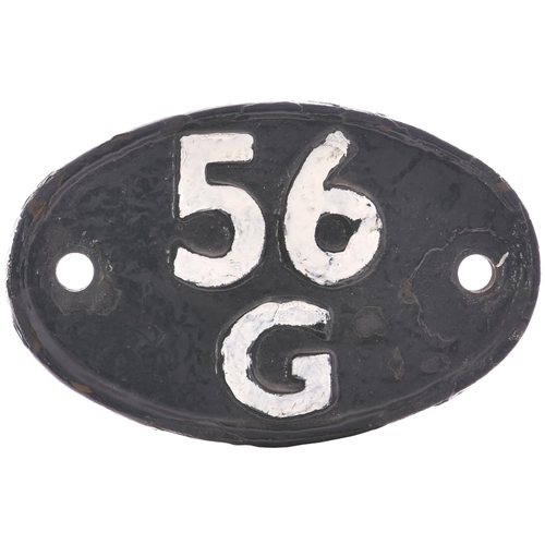 188 - A shedplate, 56G, Bradford Hammerton Street (July 1956-December 1967), the front repainted. (Postage... 