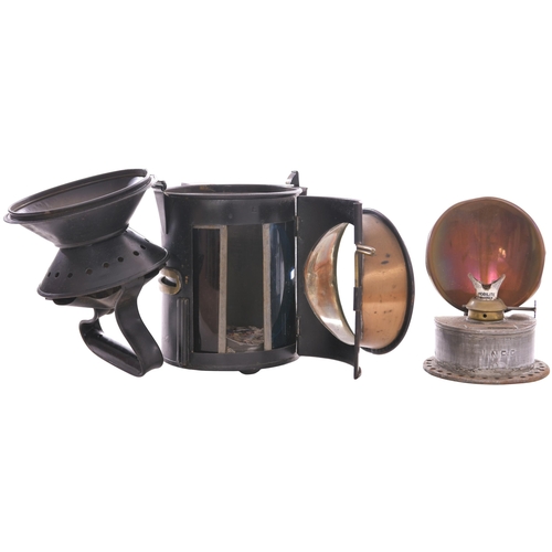 190 - A Great Eastern Railway three aspect sliding knob handlamp, stamped GER WARREN HILL 1, a junction no... 