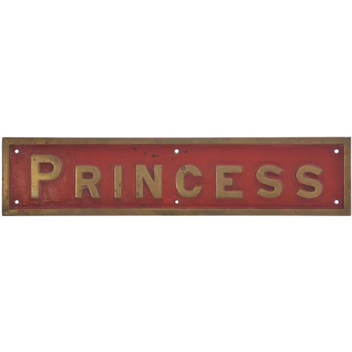 198 - A nameplate PRINCESS together with its matching worksplate MANNING WARDLE No 1369 of 1897, from a st... 