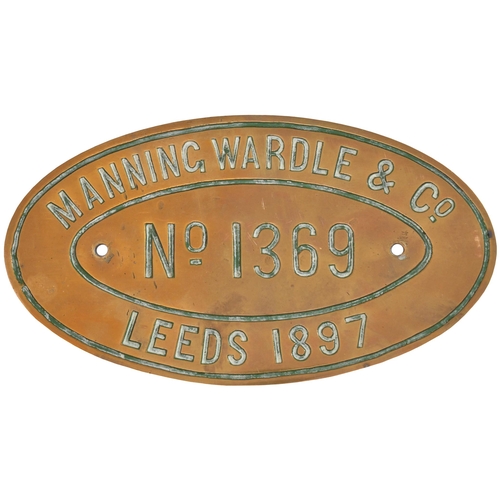 198 - A nameplate PRINCESS together with its matching worksplate MANNING WARDLE No 1369 of 1897, from a st... 