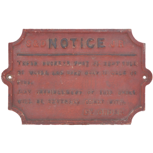 213 - A Somerset and Dorset Railway fire buckets notice from Midford Station. Cast iron, 15¾