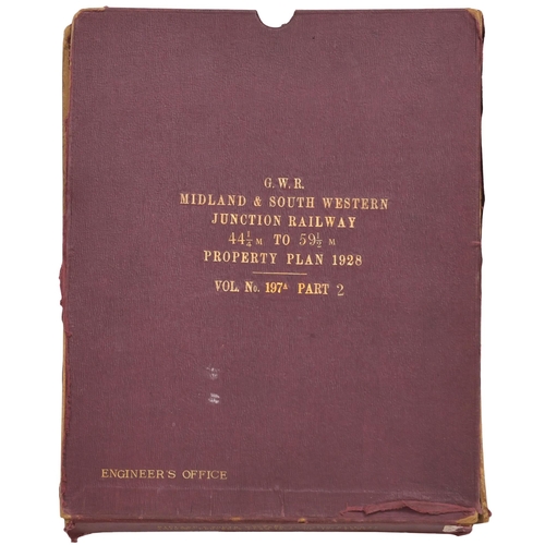 218 - A set of plans, GWR, Midland and South Western Junction Railway, 1928 Survey, showing 44¼ Miles-59½ ... 