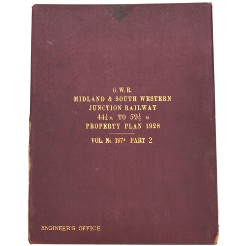 218 - A set of plans, GWR, Midland and South Western Junction Railway, 1928 Survey, showing 44¼ Miles-59½ ... 