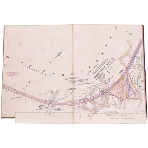 218 - A set of plans, GWR, Midland and South Western Junction Railway, 1928 Survey, showing 44¼ Miles-59½ ... 