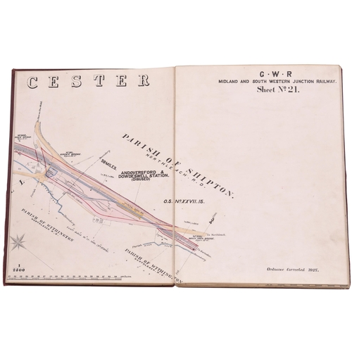 218 - A set of plans, GWR, Midland and South Western Junction Railway, 1928 Survey, showing 44¼ Miles-59½ ... 