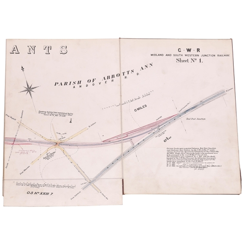 220 - A set of plans, Midland and South Western Junction Railway, 0-11½ Miles + Tidworth Branch. A single ... 