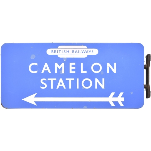 221 - A BR(Sc) direction sign, BRITISH RAILWAYS, CAMELON STATION, (f/f), from the Polmont to Stirling rout... 