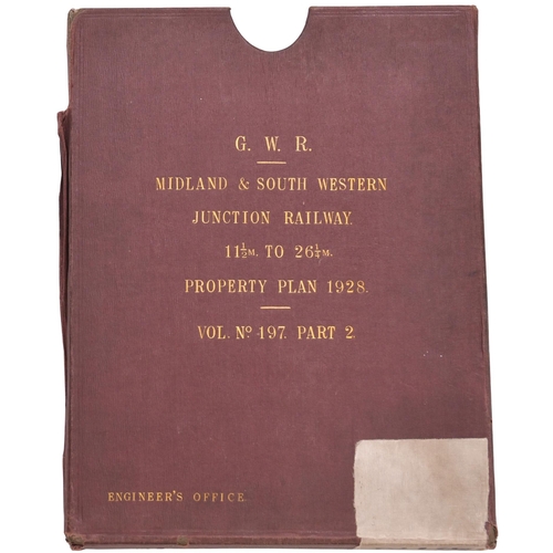 222 - A set of plans, GWR, Midland and South Western Junction Railway, 1928 Survey, showing 11½ Miles-26¼ ... 