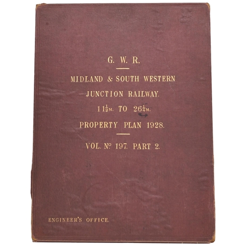 222 - A set of plans, GWR, Midland and South Western Junction Railway, 1928 Survey, showing 11½ Miles-26¼ ... 