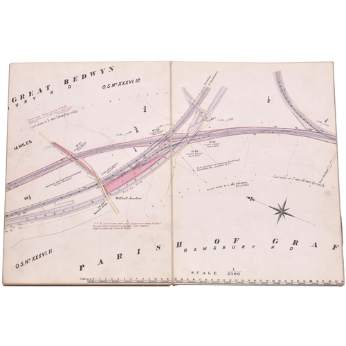 222 - A set of plans, GWR, Midland and South Western Junction Railway, 1928 Survey, showing 11½ Miles-26¼ ... 