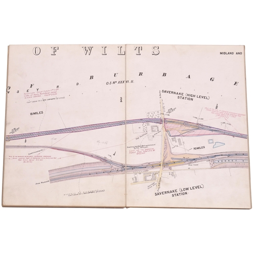 222 - A set of plans, GWR, Midland and South Western Junction Railway, 1928 Survey, showing 11½ Miles-26¼ ... 