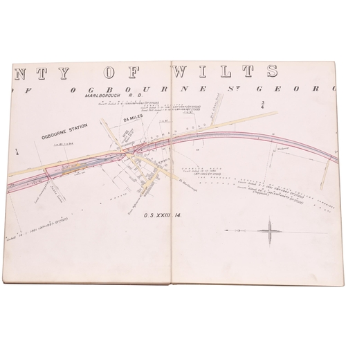 222 - A set of plans, GWR, Midland and South Western Junction Railway, 1928 Survey, showing 11½ Miles-26¼ ... 