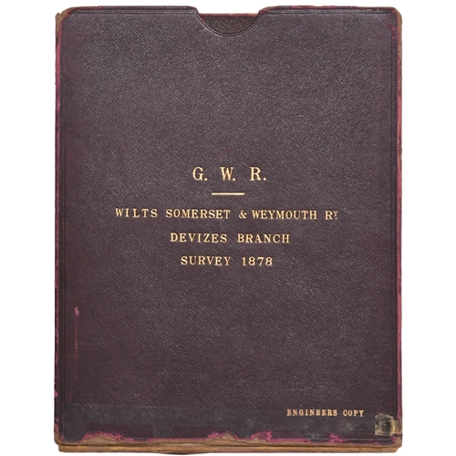 228 - A set of plans, GWR Wilts, Somerset and Weymouth Railway, Devizes Branch, Survey 1878, Engineers Cop... 