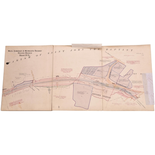 228 - A set of plans, GWR Wilts, Somerset and Weymouth Railway, Devizes Branch, Survey 1878, Engineers Cop... 