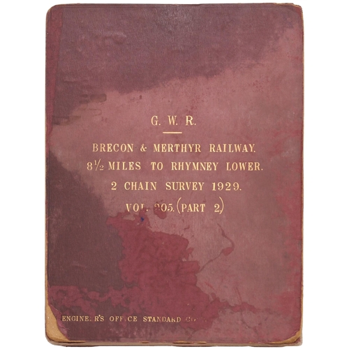 230 - A set of plans, GWR, Brecon and Merthyr Railway, 1929 Survey, showing 8½ Miles-Rhymney Lower, includ... 